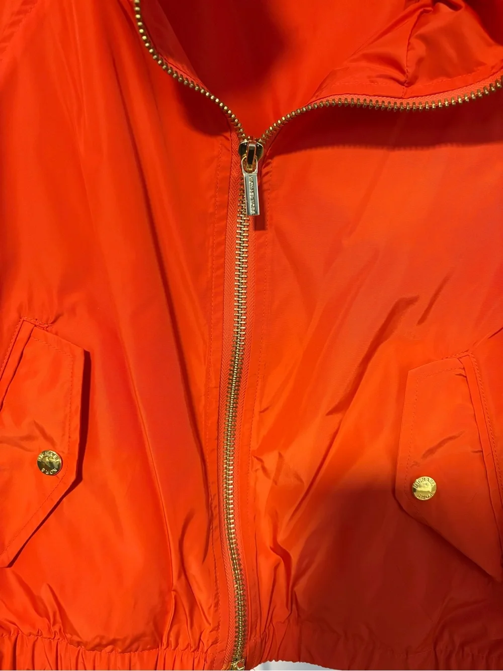 Michael Kors Bright Orange Zip-Front Jacket